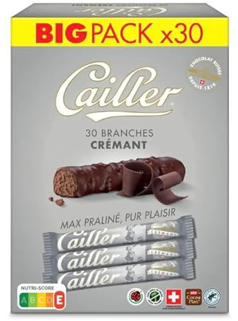 Branche cailler chocolat praliné et noir x30 Big Pack (30, Chocolat noir)