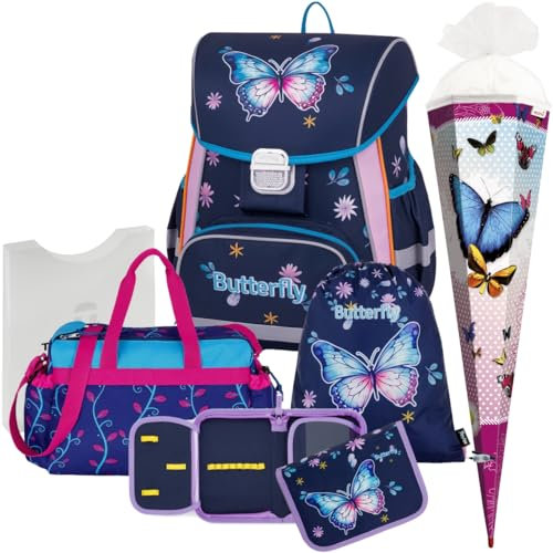 Generisch Butterfly - Schmetterling - Oxy Bag PREMIUM ONE Schulranzen-Set (6 teilig mit Sporttasche und Schultüte)