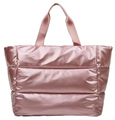AMSLSIU Women S Fitness Tote Bag Lightweight and Convenient for Shopping Nylon One Shoulder Backpack Women Gym Bag Shoulder Bag, Pink