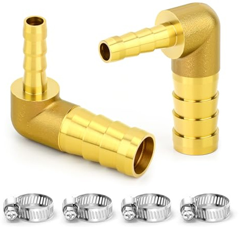 TAILONZ 2St Messing Barben-Reduzierwinkel 12mm auf 6mm mit Klemmen