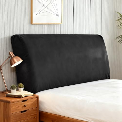Samt Bett Kopfteil Bezug, 180cm Weicher Stretch Kopfteilbezug, Staubdicht Kratzfester Bettkopfteil Bezug, Abnehmbarer Kopfteilbezug Bett, Waschbar Verdicken Kopfteil Husse Für Schlafzimmerdekoration