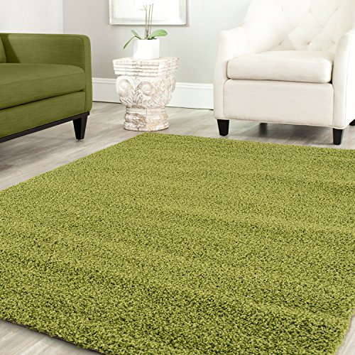 Shaggy Teppich Farbe Hochflor Langflor Teppiche Modern Uni Farben, Farbe:Grün, Maße:140x200 cm