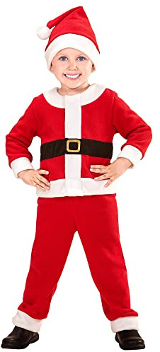 W WIDMANN MILANO Party Fashion - Kinderkostüm Weihnachtsmann, 3-teiliges Set mit Oberteil, Hose, Mütze, für Mottopartys, Adventszeit, Karneval