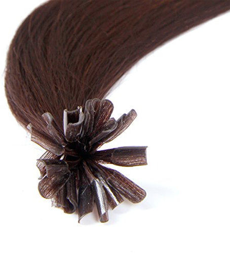 16 18 20 22 Pre Bonded Remy Human Hair Extensions-Nail Tip- 0.6g x 25strands-Grade AAA-Multi Colours (18, 4 Chocolate Brown)