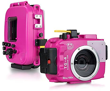 For Olympus TG-3/TG-4 Pink 195FT/60M Sea frogs Underwater camera waterproof diving housing