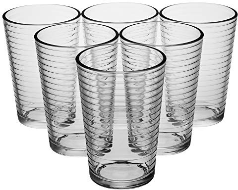 6X Drinking Cups Water Juice Cocktail Lemonade Dining Glasses Set (The Loop Set)