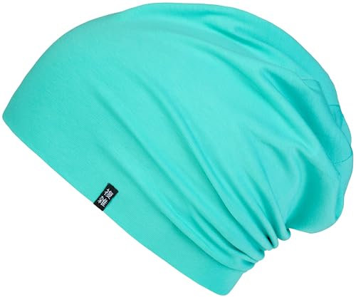 Enter the Complex® Leichte Beanie Mütze, Herren und Damen, Übergangsmütze, Sommer Beanie, Dünne Kopfbedeckung, Baumwolle (Jersey) S/M, Jade Green