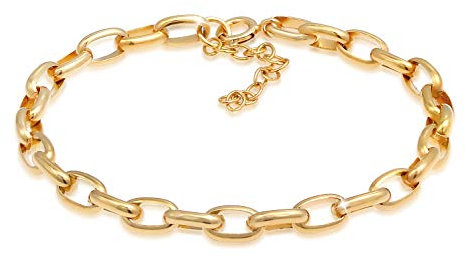 Nenalina Damen Charm Träger Armband 925 Sterling Silber, Bettelarmband vergoldet (5 mm) für Charms, Länge 19 cm verstellbar, Frauen Charmarmband für alle gängigen Charm Anhänger, Farbe: gold