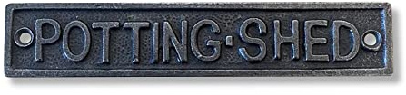 Cast Iron Antique Style Potting SHED Garden Door Wall Plaque Sign |Potting shed Sign | Allotment Gifts | Signs for The Garden | Best Gardening Gifts for Women and Men