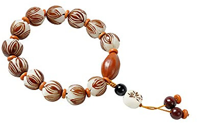 DONGYUCHUN Frauen & Männer 14Mm Natürliches Bodhi Wurzelarmband, Buddha Perlen Hand String Armband Segen Betenzubehör Wenwan, Armband Für Meditation
