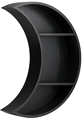 Betos Mond-Regal aus massivem Holz, für ätherische Öle und Kristalle, Gothic-Dekoration, Wand-Ständer
