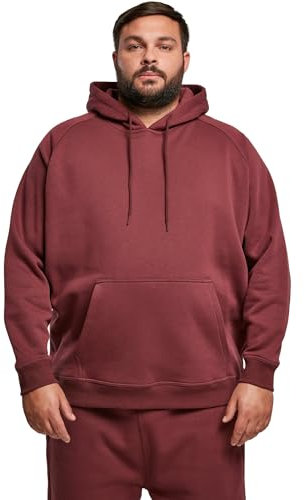 Urban Classics Herren Kapuzenpullover Blank Hoody, klassischer Hoodie für Männer, Loose Fit, S, Cherry