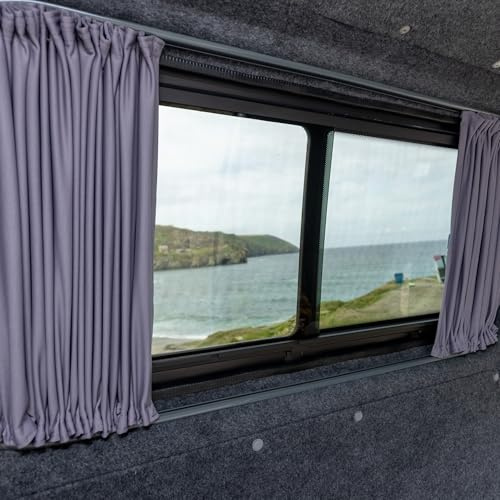 Shore Vans Blackout Curtains Compatible with Mercedes Sprinter (Grey, Barn Doors)