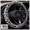 Egurs Leopard Lenkradbezug Universal Auto Lenkradhülle Lenkrad Abdeckung rutschfeste Auto Lenkradabdeckung Lenkradschoner Car Zubehör grau