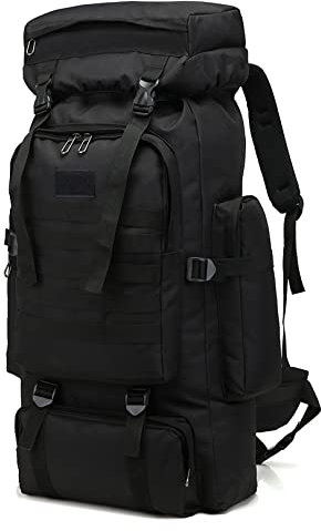 Yinghesheng Großer Trekkingrucksack 80L - Wasserdichter Outdoor Reiserucksack für Herren, Militär, Notfall, Backpacker und Wandern