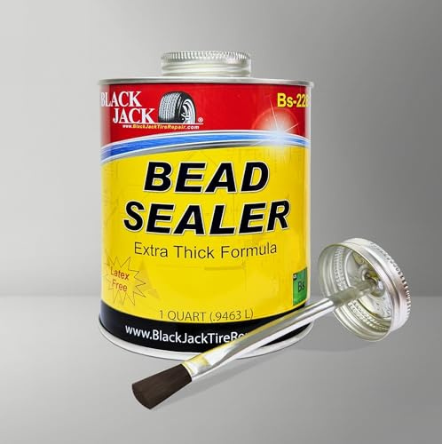 Blackjack Bead Sealer - Extra Thick Tire Rim Sealant with Brush in Cap, 32 oz Can, Made in USA (BS-228)