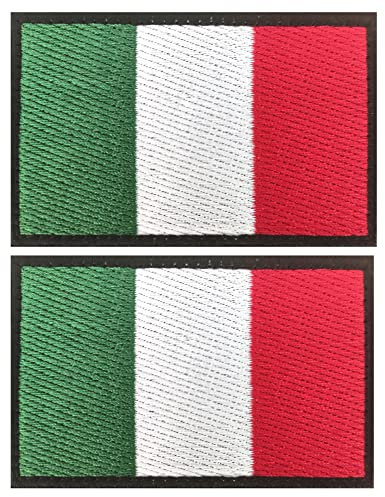 AXEN Italy Flag Patch, Embroidered Italian Flag Tactical Patches Hook and Loop Applique for Military Uniform Tactical Bag Jacket Jeans Hat