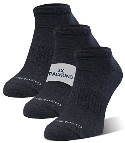 Giesswein Merino Sneaker Socken Herren & Damen 35-46 [3er Pack] - Anti Schweiß Socken Temperaturregulierend Antibakteriell - Laufsocken Sportsocken Herren & Damen - Sneakersocken aus Merinowolle