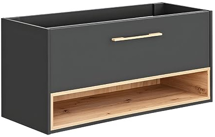 Vente-unique - Meuble sous Vasque Suspendu Anthracite - 120 cm - YANGRA