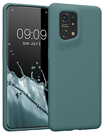 kwmobile Handyhülle für Oppo Find X5 (5G) Hülle - Case Silikon - Kabelloses Laden - Schutzhülle Cover in Arctic Night