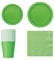Trimming Shop 70pcs Disposable Party Tableware Set, 7 Round Plates 20pcs, 9 Plates 16pcs, 9oz Cups 14pcs, Napkins 20pcs for BBQs, Weddings, Birthday, Anniversary, Kids Party Supplies, Lime Green