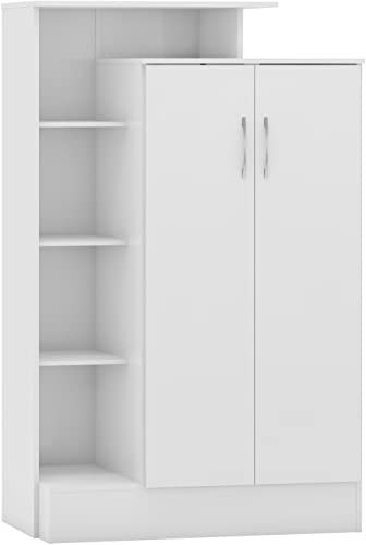 Seconique Nevada Petite Open Shelf Wardrobe in White Gloss