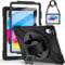 Gerutek Custodia per iPad 11/10 Generazione (11/10,9 Pollici) 2025/2022 con Protezione per lo Schermo, Cavalletto Girevole a 360 Gradi e Cinghia per Mano/Spalla/Portapenne per iPad 10 Cover, Nero