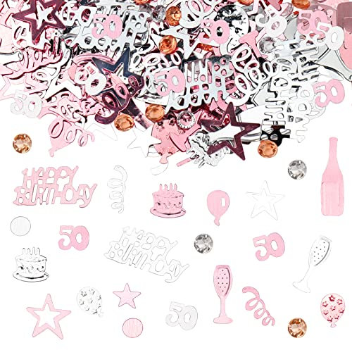 GoldRock Konfetti 50 Geburtstag Deko, Tischdeko Geburtstage 50, Konfetti Rosegold für 50 Geburtstag Frau Mann, Streudeko 50 Geburtstags,Tischdeko 50 Geburtstags,Confetti Deko 50 Geburtstage Frau Mann