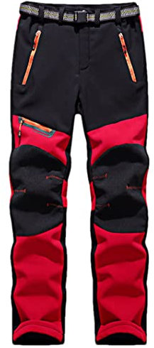 Pantalon de camping pour hommes et femmes - Pantalon de randonnée à coquille souple - Pantalon d'escalade pour femmes - Rouge - XXL