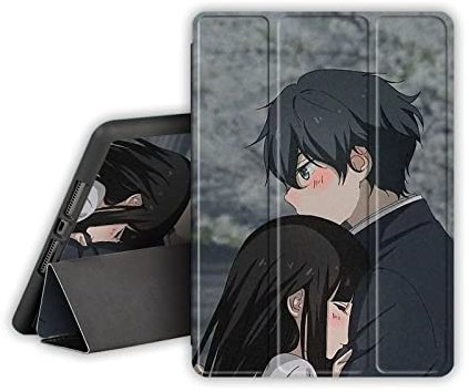 Cecey-jdz Hülle Für Hülle Kompatibel Mit Ipad 9./8./7. Generation (Modell 2021/2020/2019, 10.2 Zoll) - Stoßfester Softshell-Ständer Smart Cover Mit Stifthalter Auto Wake/Sleep(Japanisches Anime-Paar)