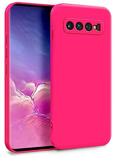 MyGadget Hülle für Samsung Galaxy S10 Plus - Zweilagige Handyhülle mit Kameraschutz - Cover mit Innenfutter & Silikon außen - Pink