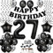 Luftballons 27. Geburtstag Mann Frauen Deko Schwarz Tortendeko 27. Geburtstag Deko Mann Frau Schwarz Geburtstagsdeko 27 Jahre Geburtstag Frauen Männer dekoration Schwarz 27 Geburtstag deko torte
