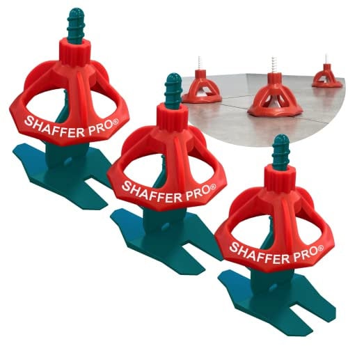 Croisillons carrelage autonivelant 2 mm | 200 clips + 100 cadrans réutilisables | 3-22 mm I Shaffer pro | compatible 20mm I système nivellement à visser | aide la pose de carreaux pour pose Sols/murs