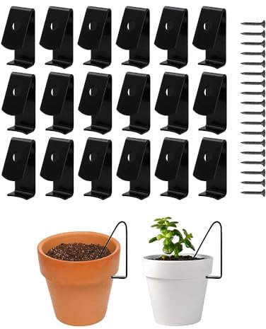 Qivine 18 Stück Tontöpfe Aufhänger, Schwerlast Terracotta Blumentopf Clip, Verborgen Blumenampel Halterung Pflanzenhaken für 5-8 Zoll Terrakotta Topf Blumentopf, bis zu 20kg