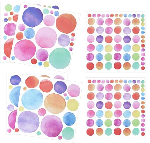 194 Stück Wandtattoo Punkt,Bunt Wandtattoo Wandsticker,Aquarell Polka Dots Wandaufkleber,Tupfen Wandsticker für Mädchen Junge Schlafzimmer,Selbstklebend Kreise Pastell Stickers Babyzimmer Deko