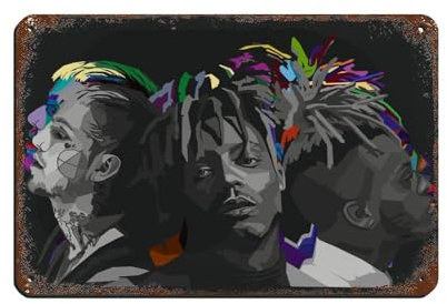 Hd Rap Sänger XXX Lil Peep Juice Wrld Poster Retro Poster Metall Blechschild Chic Kunst Retro Eisen Malerei Bar Menschen Höhle Cafe Familie Garage Poster Wanddekoration 20 x 30 cm