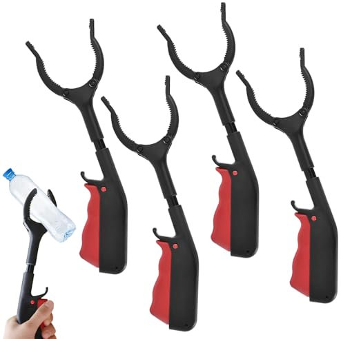 SABVITA Portatile Pinza Raccogli Oggetti, 30cm Pinza Raccogli Rifiuti, Testa Rotante 360° Pinza Prendi Oggetti, Raccoglitore di Immondizia per Anziani e Bambini, Pinza per Raccogliere (4 Pezzi)