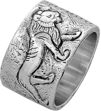 HG HAZE & GLORY Ring Herren aus 925 Sterling Silber, Schmuck Männer, Silberring oxidiert, Wild, Lion´s Eye