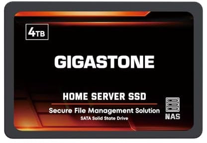 Gigastone Home Server SSD 4TB NAS SSD Drive Cache 24/7 Durevole Ad Alta Resistenza Sincronizzazione dati Cloud Personale Network Attached Storage RAID 3D NAND 2.5 SATA Interni Hard Disk a stato