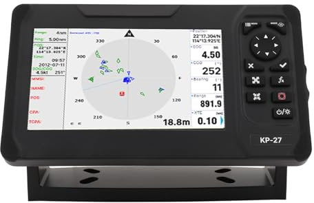 7-Zoll-GPS-Kartenplotter, Wasserdichter IP66-Fischfinder mit Geber, Kompatibel mit K-Chart 2.0, K-Chart 3.0, C-Map Max und Navionics+