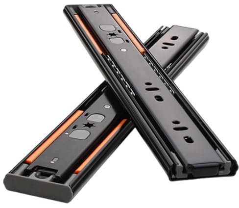 BUETPOX Schubladenschienen Mit Kugellager, 1 Paar, 3 Falten Vollauszug Seitenmontage, Mit Selbsteinzug Und Dämpfung Schubladenführung, Soft Close Küche Auszugsschienen(50cm/20 inches)