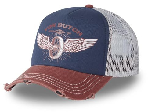 Kappe für Damen und Herren, verstellbar, Trucker-Kappe, alle Jahreszeiten, vielseitig und weich, Dunkelblau/Bordeaux/Grau, Einheitsgröße