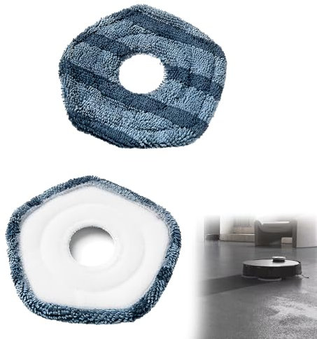 TKOLLI 2-Pack Pentagonal Mop Pads Compatible with Eufy X10 Pro Omni Robot, Vacuum Cleaner Accessories Rags, Robot Mop Accessories Edge Cleaning Mop Pads, Replaceable Soft Mop Pads