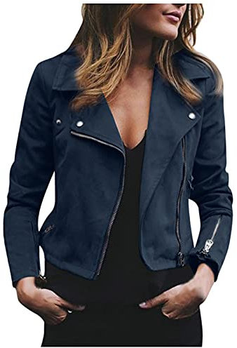 HAOLEI Giubbino Impermeabile in Ecopelle Donna Giacca Similpelle Trapuntata Biker Giubbotto Moto Vera Pelle Leggera Bomber Casual 2024