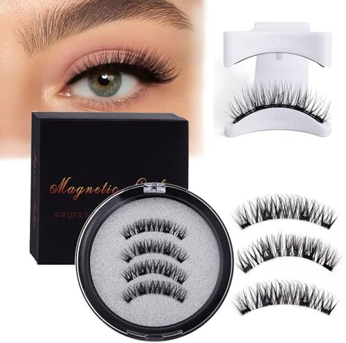 Natural Look Magnetic Eyelashes Kit - Comfortable Magnetic Lashes, No Glue, Everyday Style, Reusable Individual Cluster Eyelashes Magnetic, Easy to Wear and Remove