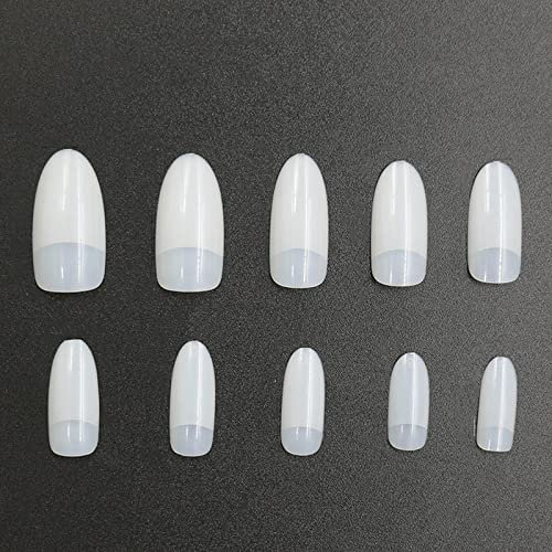 Tips Almond Clear And Natural False Nails Tips 500Pcs Acrylic Art Full Almond Fake Nails 10 Sizes Long