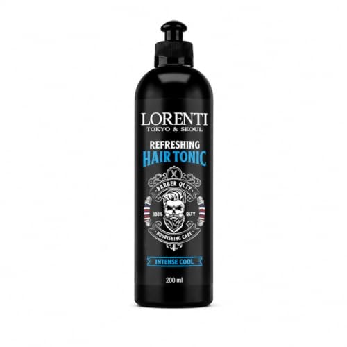 Lorenti Refreshing Hair Tonic 200ml | Intense Cool Haarwasser mit Menthol & Minze | Erfrischende Kopfhautpflege gegen Juckreiz & Trockenheit | Herren Aftershave-Tonic für Haare & Bart