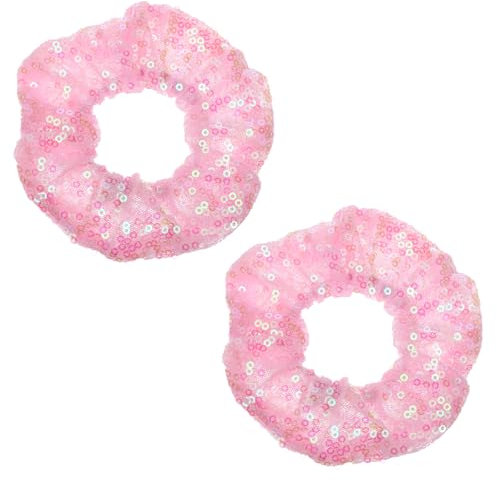 Thinp 2 Stk Scrunchies Haargummi Damen,Glitzer Haargummi Pailletten,Elastisches Scrunchies,Funkelnde Pferdeschwanzhalter,Haar-Accessoires für Mädchen Frauen Lange Feine Dicke Lockige Haare Haarschmuck