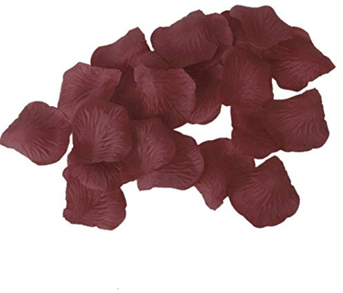 Haowul 100 Pezzi di Vino Rosso Finti Petali di Rosa Finti Notte Romantica, Creazione di Un'atmosfera Festosa Romantica per Matrimonio, Proposta di Matrimonio, Decorazione di, attività