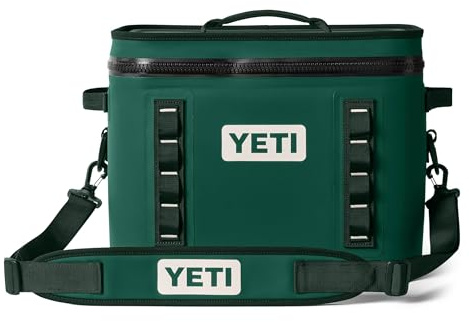 YETI Hopper Flip 18 Cool Bag, Portable & Insulated Backpack Cooler, Black Forest Green